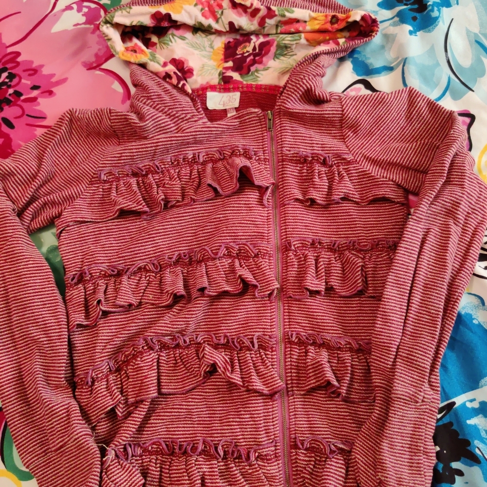 Girls 14 Matilda Jane Ruffle Knit Jacket
